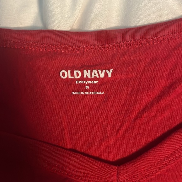 Old Navy Red V-Neck T Shirt - Picture 4 of 8
